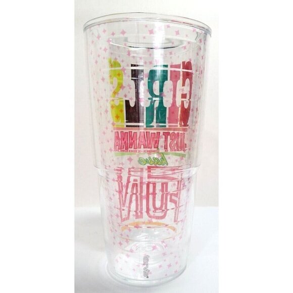 Tervis 24 oz. Multicolor Tumbler "Girls Just Wanna Have Fun" NO LID FLAW - Picture 4 of 8